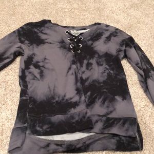 Tie dye crossed sweater